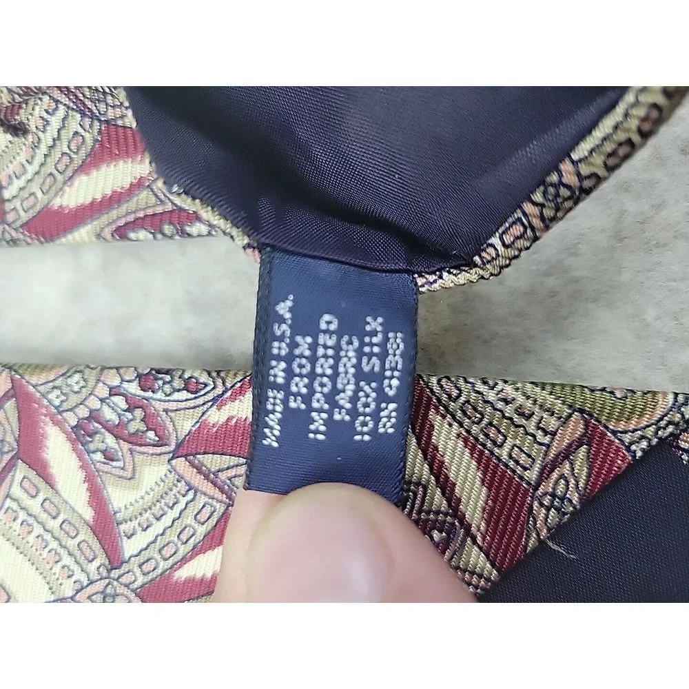 Vintage Polo‎ Ralph Lauren 100% Silk Necktie Tie Hand Made USA Abstract Classic